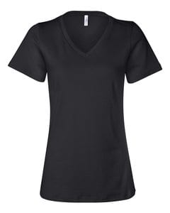 BELLA+CANVAS B6405 - Women's Relaxed Jersey Short Sleeve V-Neck Tee Black