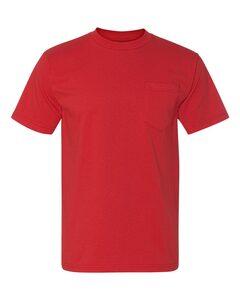 Bayside 3015 - Union-Made Short Sleeve T-Shirt with a Pocket Red