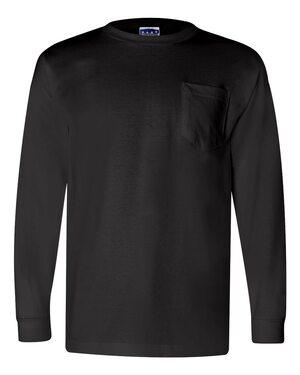 Bayside 3055 - Union-Made Long Sleeve T-Shirt with a Pocket