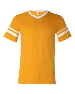 Augusta Sportswear 360 - V-Neck Jersey with Striped Sleeves Gold/ White