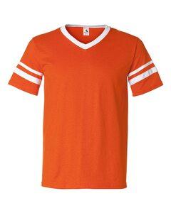 Augusta Sportswear 360 - V-Neck Jersey with Striped Sleeves Orange/ White