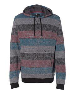 Burnside B8603 - Printed Striped Fleece Sweatshirt Red/ Black