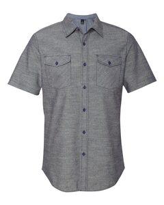 Burnside B9255 - Chambray Short Sleeve Shirt Dark Denim