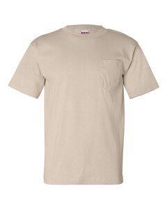 Bayside 7100 - USA-Made Short Sleeve T-Shirt with a Pocket Sand