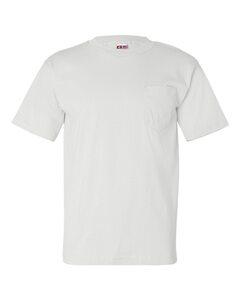Bayside 7100 - USA-Made Short Sleeve T-Shirt with a Pocket White