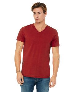 Bella+Canvas 3005 - Unisex Short Sleeve V-Neck Jersey T-Shirt Canvas Red