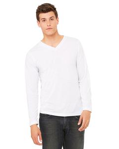 Bella+Canvas 3425 - Long Sleeve V-Neck T-Shirt White Fleck Triblend