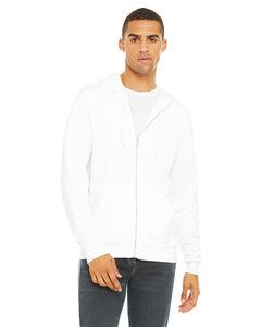 Bella+Canvas 3739 - Unisex Full-Zip Hooded Sweatshirt White