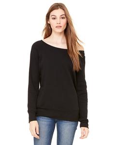 Bella+Canvas 7501 - Ladies' Triblend Wideneck Sweatshirt Solid Black Triblend