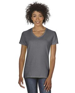 Gildan 5V00L - Ladies' Heavy Cotton V-Neck T-Shirt with Tearaway Label Charcoal