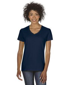 Gildan 5V00L - Ladies' Heavy Cotton V-Neck T-Shirt with Tearaway Label Navy