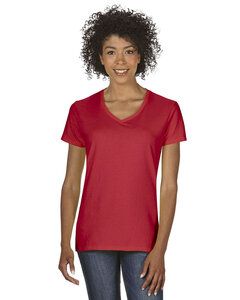Gildan 5V00L - Ladies' Heavy Cotton V-Neck T-Shirt with Tearaway Label Red