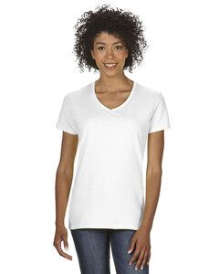 Gildan 5V00L - Ladies' Heavy Cotton V-Neck T-Shirt with Tearaway Label White