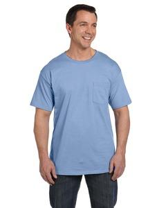 Hanes 5190 - Beefy-T® with a Pocket Light Blue