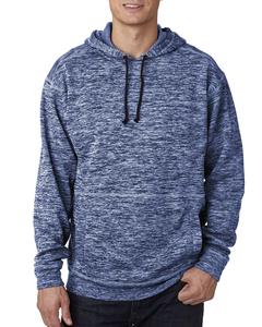 J. America 8613 - Cosmic Poly Hooded Pullover Sweatshirt Navy Fleck
