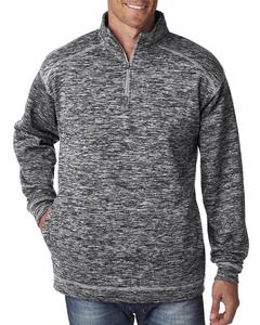 J. America 8614 - Cosmic Fleece 1/4 Zip Pullover Sweatshirt Charcoal Fleck