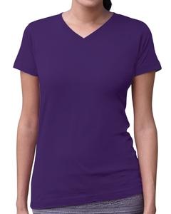 LAT 3507 - Ladies' Fine Jersey V-NeckT-Shirt Purple
