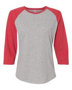LAT 3530 - Ladies Fine Jersey Three-Quarter Sleeve Baseball T-Shirt