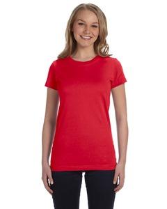 LAT 3616 - Junior Fit Fine Jersey Longer Length T-Shirt Red