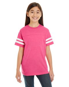 LAT 6137 - Youth Vintage Football T-Shirt Vintage Hot Pink