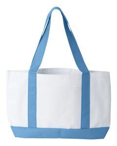 Liberty Bags 7002 - P & O Cruiser Tote White/ Light Blue