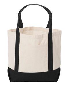 Liberty Bags 8867 - Seaside Small Cotton Canvas Boater Tote Black