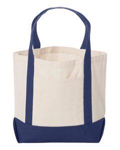 Liberty Bags 8867 - Seaside Small Cotton Canvas Boater Tote Navy