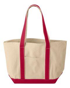 Liberty Bags 8871 - 16 Ounce Cotton Canvas Tote Natural/ Red