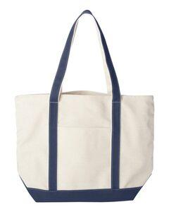 Liberty Bags 8872 - 16 Ounce Cotton Canvas Tote Natural/ Navy