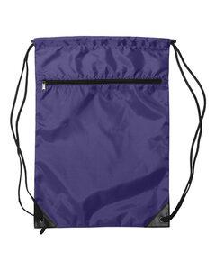Liberty Bags 8888 - Denier Nylon Zippered Drawstring Backpack Purple