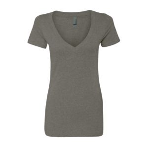 Next Level 6640 - Ladies' CVC Deep V Dark Heather Gray