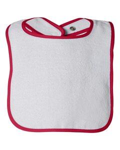 Rabbit Skins 1003 - Infant Terry Snap Bib w/ Contrast Color Binding Red