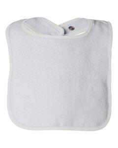 Rabbit Skins 1003 - Infant Terry Snap Bib w/ Contrast Color Binding White