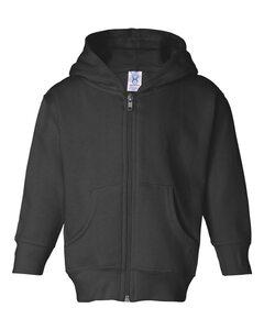 Rabbit Skins 3346 - Toddler Hooded Full-Zip Sweatshirt Black