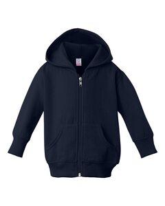 Rabbit Skins 3446 - Infant Hooded Full-Zip Sweatshirt Navy