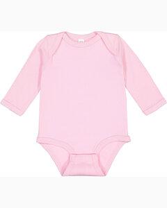 Rabbit Skins 4411 - Infant Long Sleeve Lap Shoulder Creeper Pink