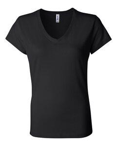 Bella+Canvas 6005 - Ladies' Short Sleeve V-Neck Jersey T-Shirt Black