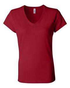 Bella+Canvas 6005 - Ladies' Short Sleeve V-Neck Jersey T-Shirt Red