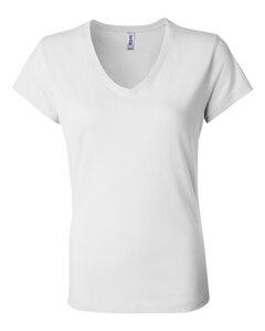Bella+Canvas 6005 - Ladies' Short Sleeve V-Neck Jersey T-Shirt White