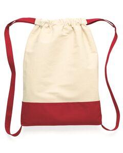 Liberty Bags 8876 - Cotton Canvas Contrast Bottom Drawstring Backpack Natural/ Royal