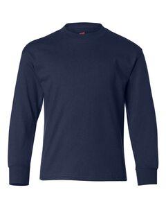 Hanes 5546 - Youth Tagless® Long Sleeve T-Shirt Navy