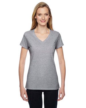 Fruit of the Loom SFJVR - Ladies 4.7 oz. 100% Sofspun Cotton Jersey Junior V-Neck T-Shirt