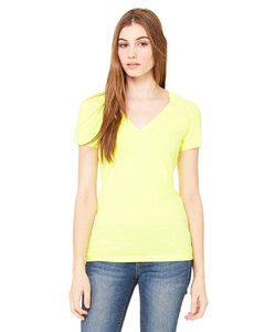 BELLA+CANVAS B6035 - Women's Jersey Short Sleeve Deep V-Neck Tee Neon Yellow
