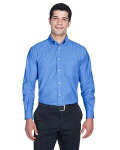 Harriton M600 - Men's Long-Sleeve Oxford with Stain-Release French Blue