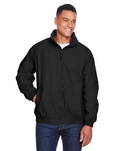 Harriton M740 - Fleece-Lined Nylon Jacket Black/Black