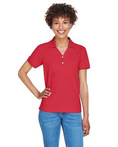 Devon & Jones D100W - Ladies Pima Piqué Short-Sleeve Y-Collar Polo Red