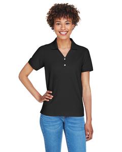 Devon & Jones D100W - Ladies Pima Piqué Short-Sleeve Y-Collar Polo Black