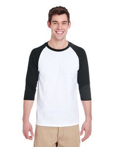 Gildan G570 - Heavy Cotton ¾-Sleeve Raglan White/Black