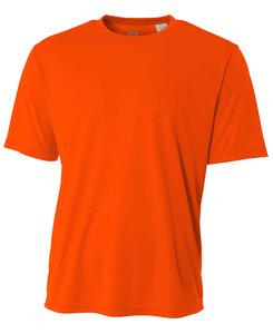 A4 N3142 - Men's Shorts Sleeve Cooling Performance Crew Shirt Safety Orange