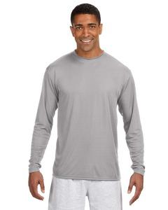 A4 N3165 - Long Sleeve Cooling Performance Crew Shirt Silver